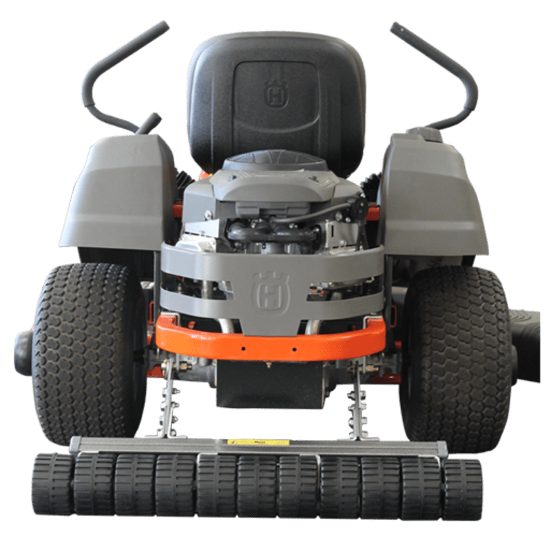 Husqvarna mower equipped with a CheckMate lawn striper